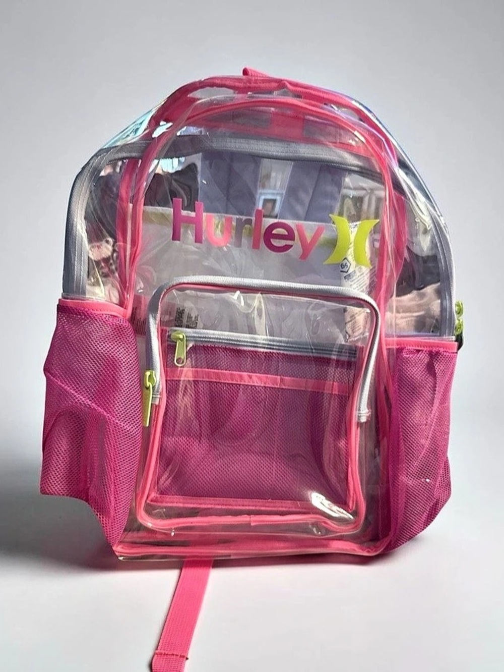 Hurley Clear Backpack Pink & Clear kids, women